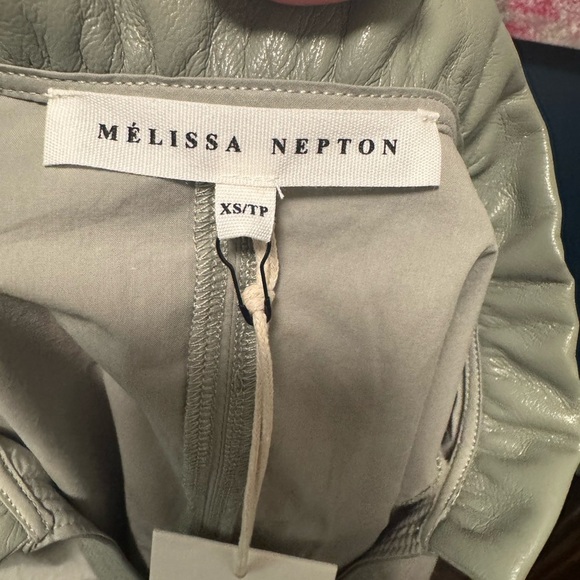 MELISSA NEPTON Reese Sage Ruffled Cap Sleeve Blouse XS - Picture 10 of 12